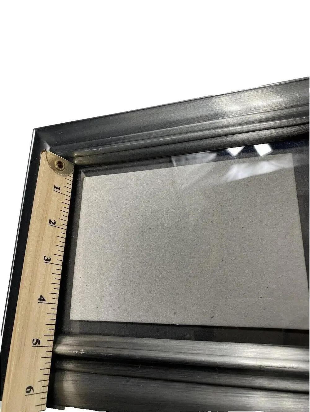 Modern Silver-Plated Photo Frames 2-Piece Set, Sicura Italy Rectangular Display